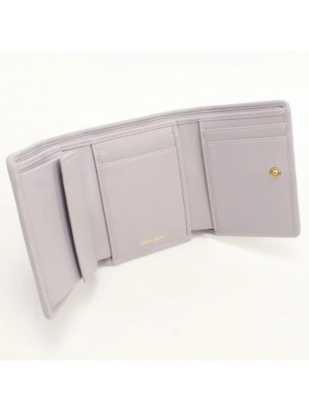 Miu Miu Matelasse Trifold Wallet Lambskin